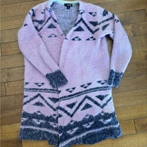 a.n.a Lavender and Charcoal Geometric Cardigan